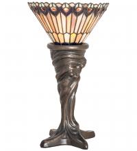 Luma-Spec Lighting 244879 - 15" High Tiffany Jeweled Peacock Mini Lamp