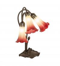 Luma-Spec Lighting 251682 - 16" High Seafoam/Cranberry Tiffany Pond Lily 3 Light Accent Lamp