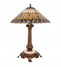 Luma-Spec Lighting 251928 - 23" High Tiffany Jeweled Peacock Table Lamp