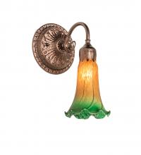 Luma-Spec Lighting 253600 - 5" Wide Amber/Green Pond Lily Victorian Wall Sconce