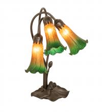 Luma-Spec Lighting 254243 - 16" High Amber/Green Tiffany Pond Lily 3 Light Accent Lamp