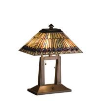 Luma-Spec Lighting 26300 - 20"H Tiffany Jeweled Peacock Oblong Desk Lamp