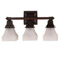 Luma-Spec Lighting 26310 - 18"W Bungalow White Alabaster Swirl 3 LT Vanity Light