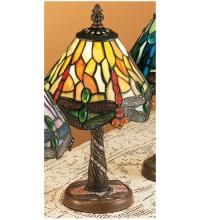 Luma-Spec Lighting 26614 - 12"H Tiffany Hanginghead Dragonfly w/ Twisted Fly Mosaic Base Mini Lamp