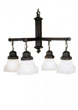 Luma-Spec Lighting 27621 - 26"W Bungalow White Alabaster Swirl 4 LT Chandelier