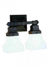 Luma-Spec Lighting 27622 - 13"W Bungalow White Alabaster Swirl 2 LT Wall Sconce