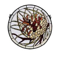 Luma-Spec Lighting 30448 - 17" Wide X 17" High Pinecone Stained Glass Window