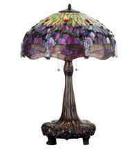 Luma-Spec Lighting 31112 - 31" High Tiffany Hanginghead Dragonfly Table Lamp