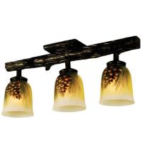 Luma-Spec Lighting 34470 - 23" Long Pinecone 3 Light Hand Painted Semi-Flushmount