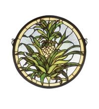 Luma-Spec Lighting 48550 - 16"W X 16"H Welcome Pineapple Stained Glass Window