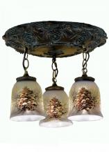 Luma-Spec Lighting 49537 - 17" Wide Pinecone 3 Light Hand Painted Semi-Flushmount