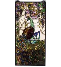 Luma-Spec Lighting 50562 - 19"W X 40"H Tiffany Peacock Wisteria Stained Glass Window
