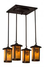 Luma-Spec Lighting 59330 - 27"W Fulton Winter Pine 4 LT Semi-Flushmount