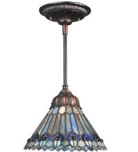 Luma-Spec Lighting 67708 - 8" Wide Tiffany Jeweled Peacock Mini Pendant