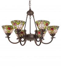 Luma-Spec Lighting 72651 - 32" Wide Tiffany Rosebush 6 Light Chandelier