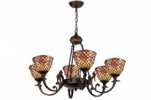 Luma-Spec Lighting 74043 - 32.5"W Tiffany Fishscale 6 LT Chandelier