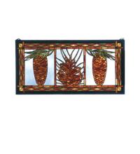 Luma-Spec Lighting 81470 - 36" Wide X 18" High Pinecone Stained Glass Window