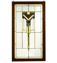 Luma-Spec Lighting 98099 - 17"W X 30"H Prairie Wood Frame Stained Glass Window