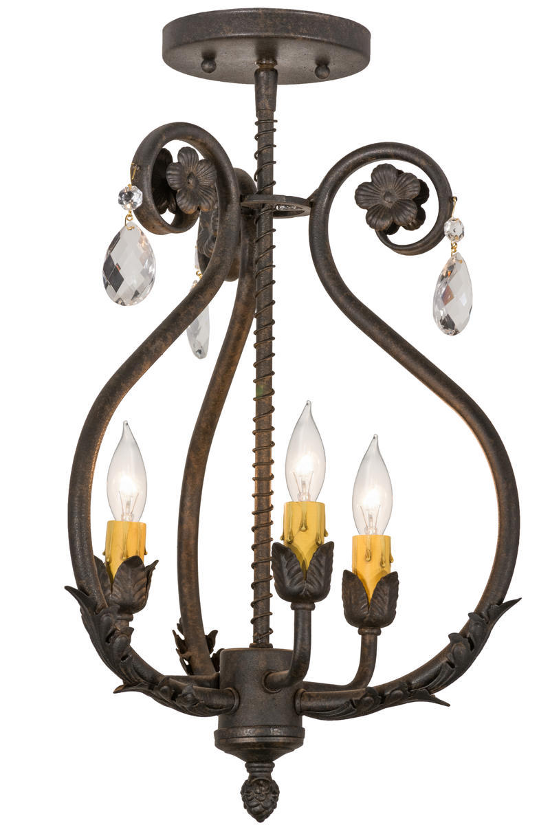 12" Wide Antonia 3 Light Chandelier