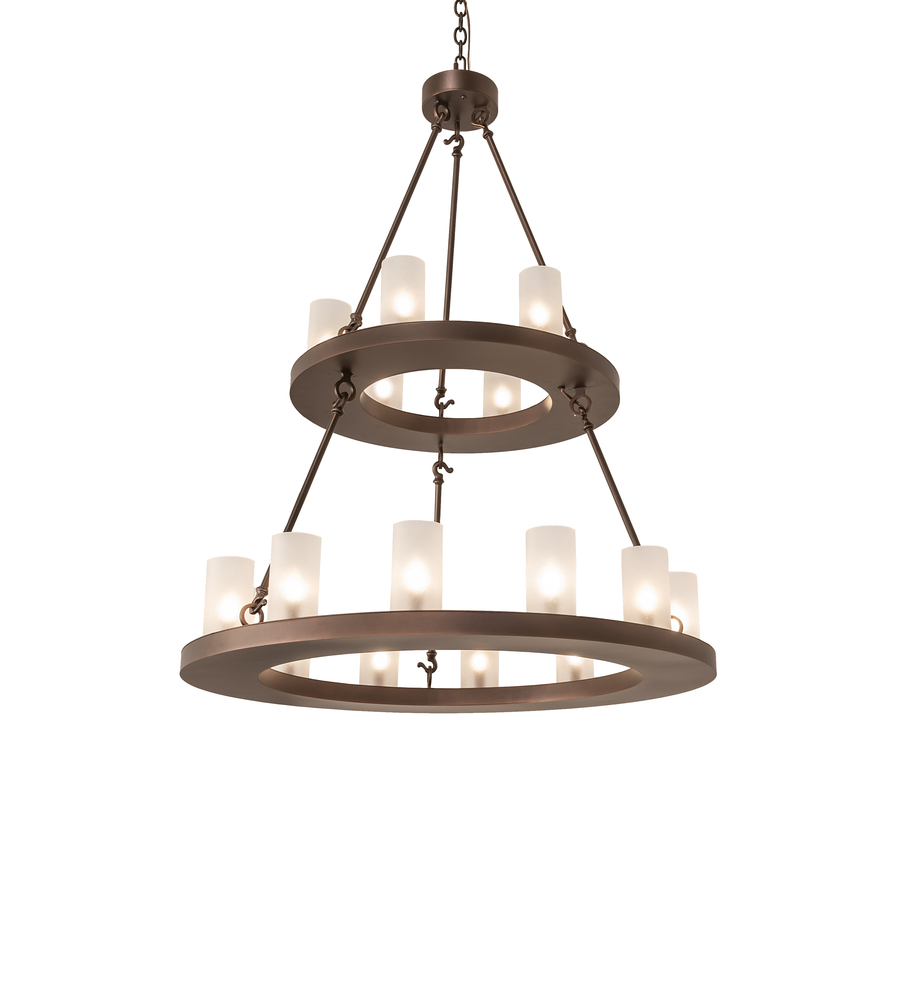 36" Wide Loxley 18 Light Two Tier Chandelier