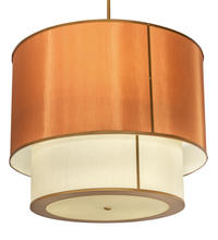 Luma-Spec Lighting 200419 - 40" Wide Cilindro Textrene Two Tier Pendant