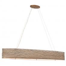 Varaluz 247N06HO - Flow 6-Lt Oval Linear Pendant w/Fabric Shade - Hammered Ore