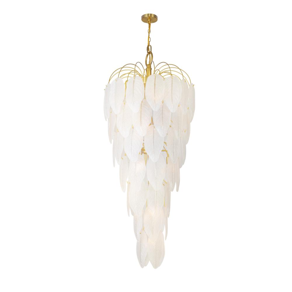 Alessia Collection 21-Light Chandelier Brushed Brass