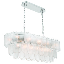 Artcraft AC12054CR - Bianca 12 Light Island Light, Polished Nickel, Crystalline with Piastra Type Glassware