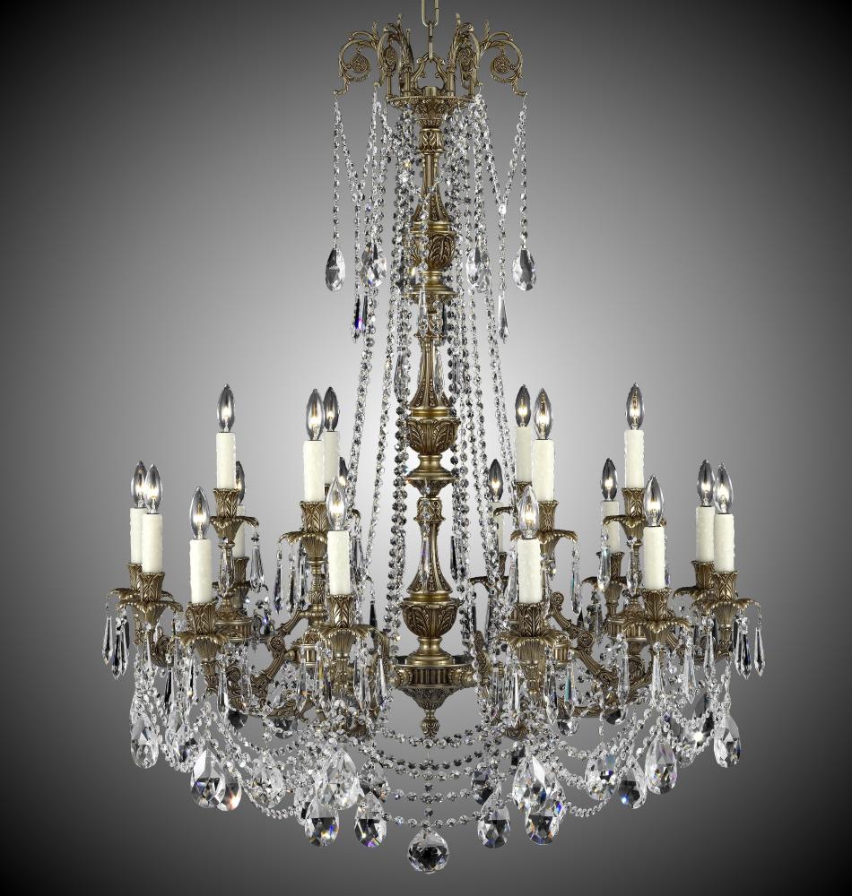 6+12 Light Finisterra with draping Chandelier