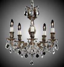 American Brass & Crystal CH9512-A-01G-ST - 5 Light Rosetta Chandelier