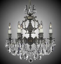 American Brass & Crystal CH9522-A-10W-PI - 6 Light Rosetta Chandelier