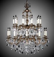 American Brass & Crystal CH9581-A-01G-PI - 10+10 Light Rosetta Chandelier