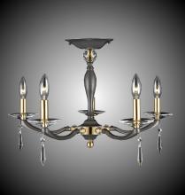 American Brass & Crystal FM5333-SP-35S-36G-ST - 5 Light Kensington Flush Mount