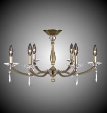 American Brass & Crystal FM5335-SP-32G-ST - 6 Light Kensington Flush Mount