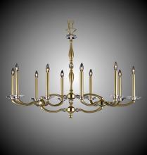 American Brass & Crystal IL5346-32G-ST - 10 Light Kensington Island Light