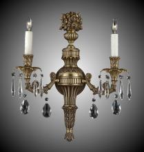 American Brass & Crystal WS9062-A-02G-ST - 2 Light Finisterra Torch Wall Sconce