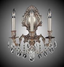 American Brass & Crystal WS9425-O-07G-PI - 3 Light Fleur-De-Lis Medium Wall Sconce