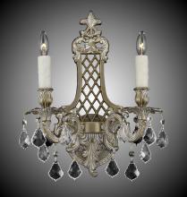 American Brass & Crystal WS9452-A-12G-PI - 2 Light Lattice Small Wall Sconce