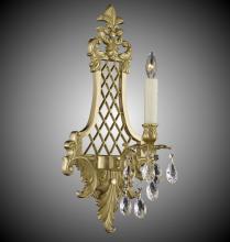 American Brass & Crystal WS9453-A-12G-ST - 1 Light Lattice Medium Wall Sconce