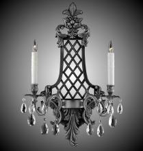 American Brass & Crystal WS9457-A-01G-PI - 2 Light Lattice Large Wall Sconce