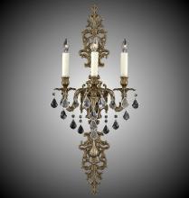 American Brass & Crystal WS9489-A-04G-ST - 3 Light Filigree Extended Top and Tail Wall Sconce