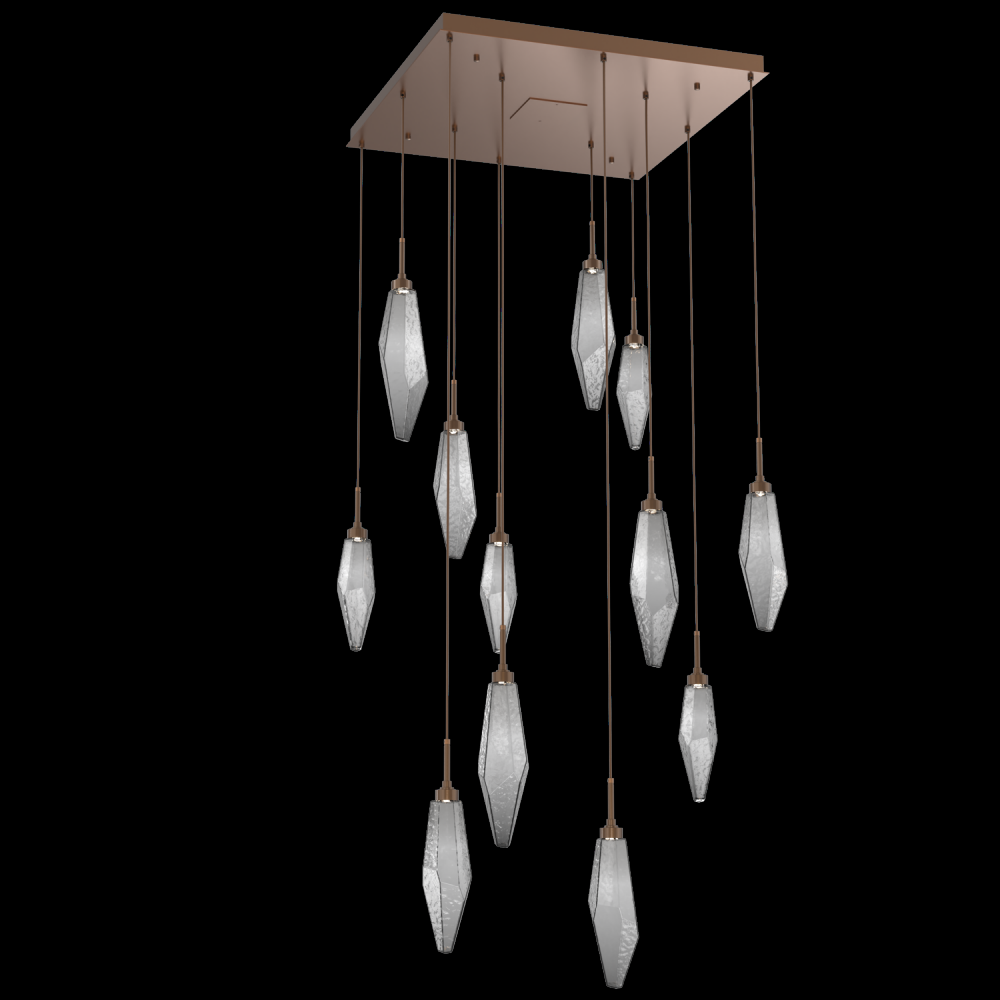Rock Crystal Square 12pc Multi-Pendant
