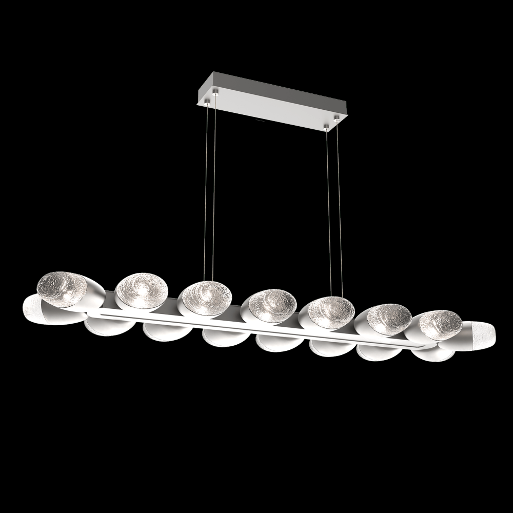 Pebble Linear Suspension 48" Small Glass-Heritage Brass-Pebble Clear