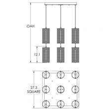 Hammerton CHB0019-12-CS-F-C01-E2 - Uptown Mesh Square 12pc Multi-Pendant