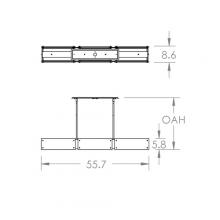 Hammerton PLB0044-56-BS-SG-001-L1 - Textured Glass Linear - 56-Inch (LED)