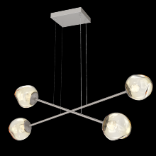 Hammerton PLB0086-M2-BS-ZA-CA1-L1 - Luna Double Moda-Beige Silver-Zircon Inner - Amber Outer-Stainless Cable-LED 2700K