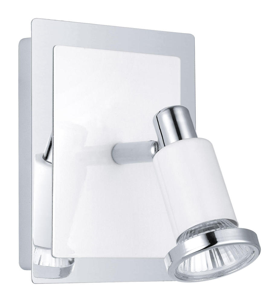 1X50W Wall Light w/ Chrome & Shiny White Finish