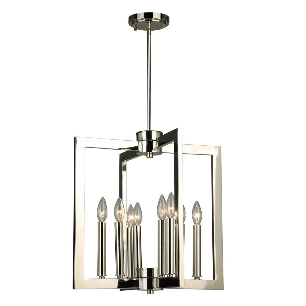 8x60W Pendant w/ Polished Nickel Finish