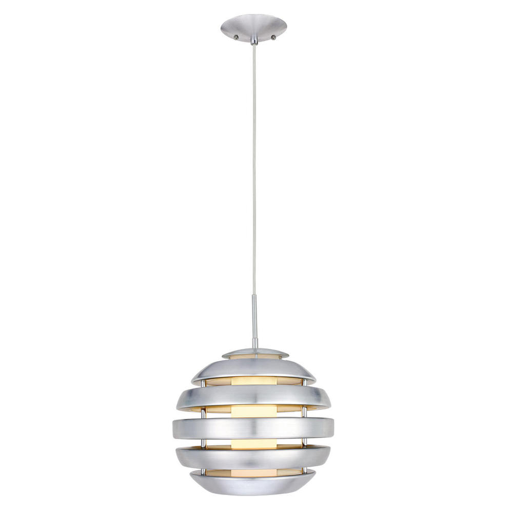 1x60W Pendant w/ Matte Nickel Finish & Frosted Opal Glass