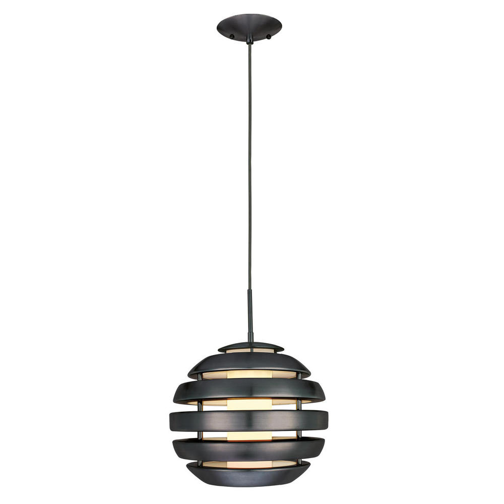 1x60W Pendant w/ Matte Black Finish & Frosted Opal Glass